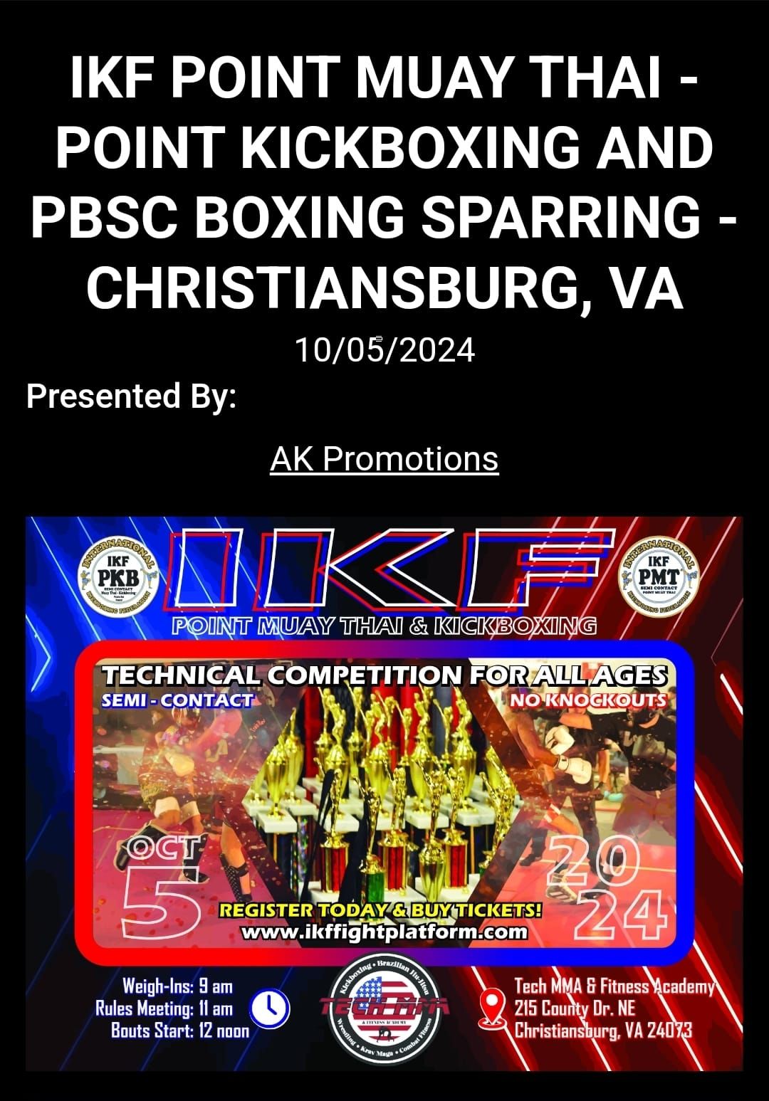 IKF Muay Thai - Point Kickboxing - PBSC Boxing Sparring Competition