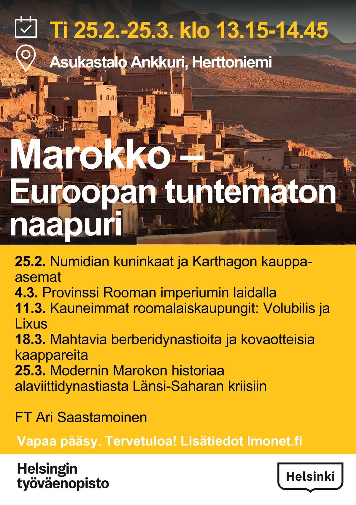 Ty\u00f6v\u00e4enopiston luento: Marokko - Euroopan tuntematon naapuri