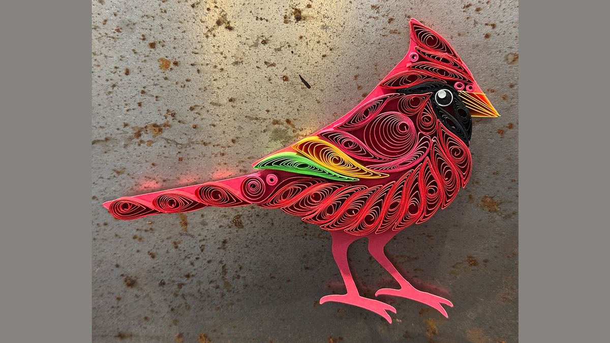 Red Cardinal Magnet, Quilled Project Class with Lana!