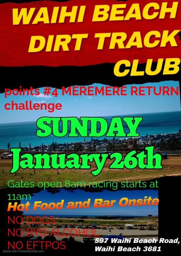 Meremere Dirt Track Club VS Waihi Beach Dirt Track Club challenge