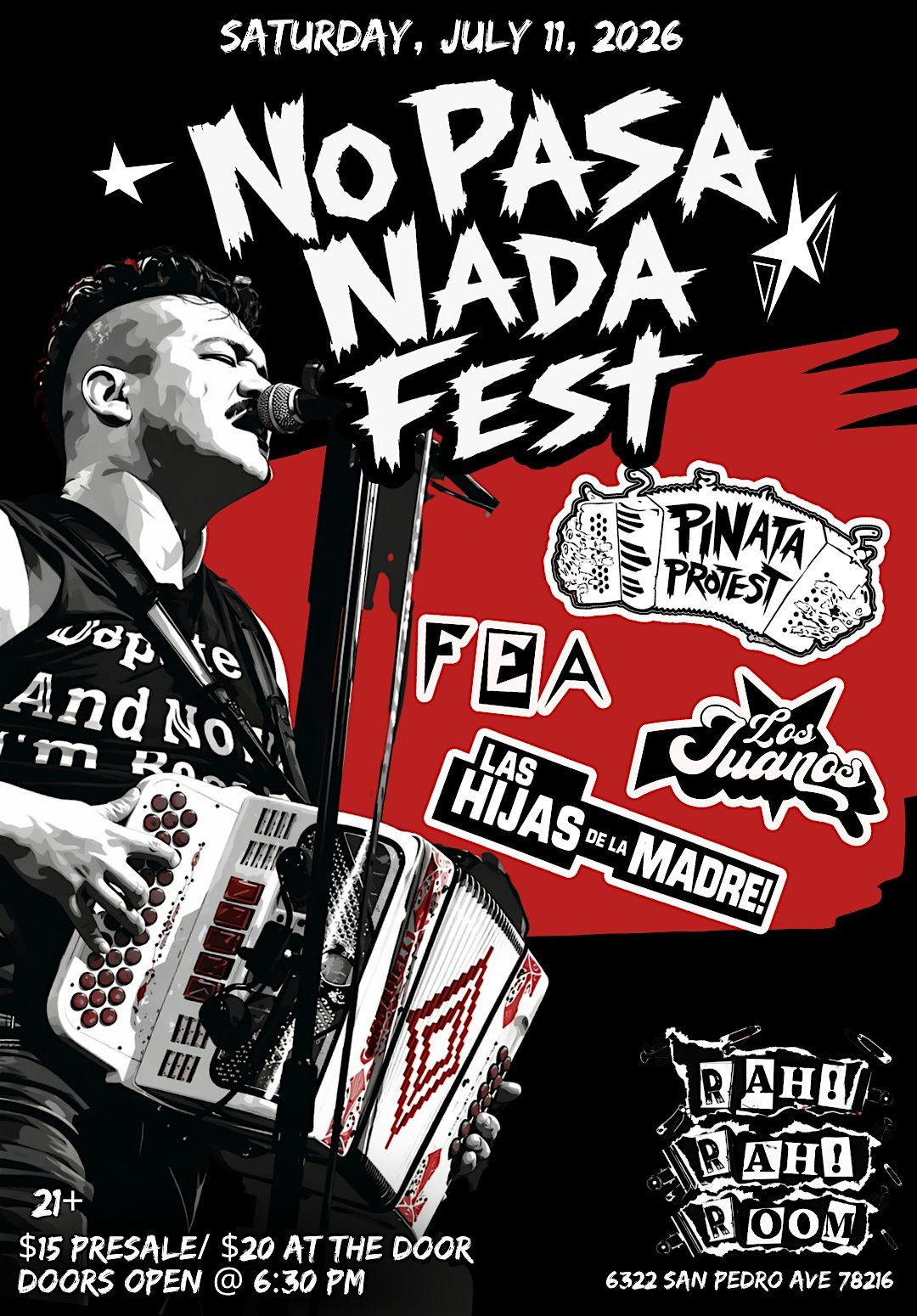 PI\u00d1ATA PROTEST w\/ FEA, LOS JUANOS & HIJAS DE LA MADRE Live@ Rah! Rah! Room