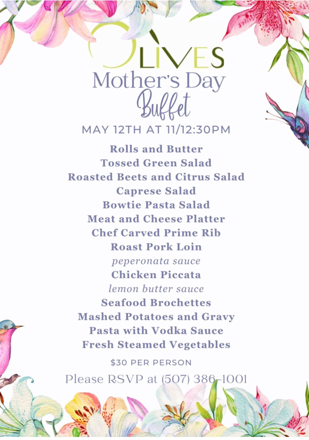 Mother\u2019s Day Buffet at Olives