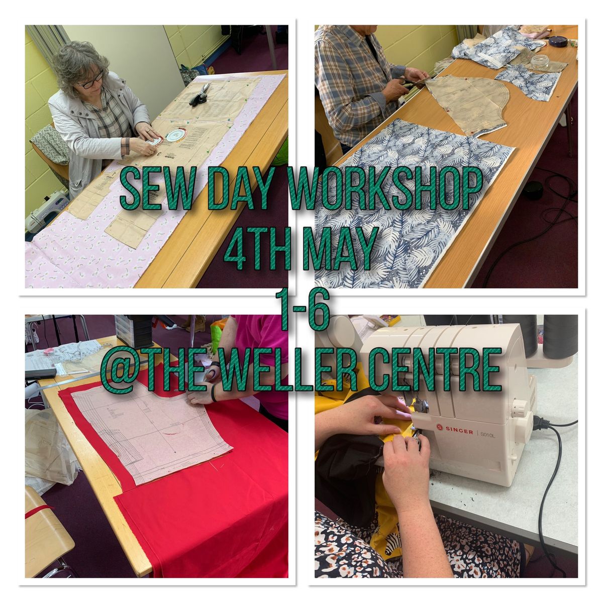 Sew day workshop 1 o\u2019clock till 6 o\u2019clock 