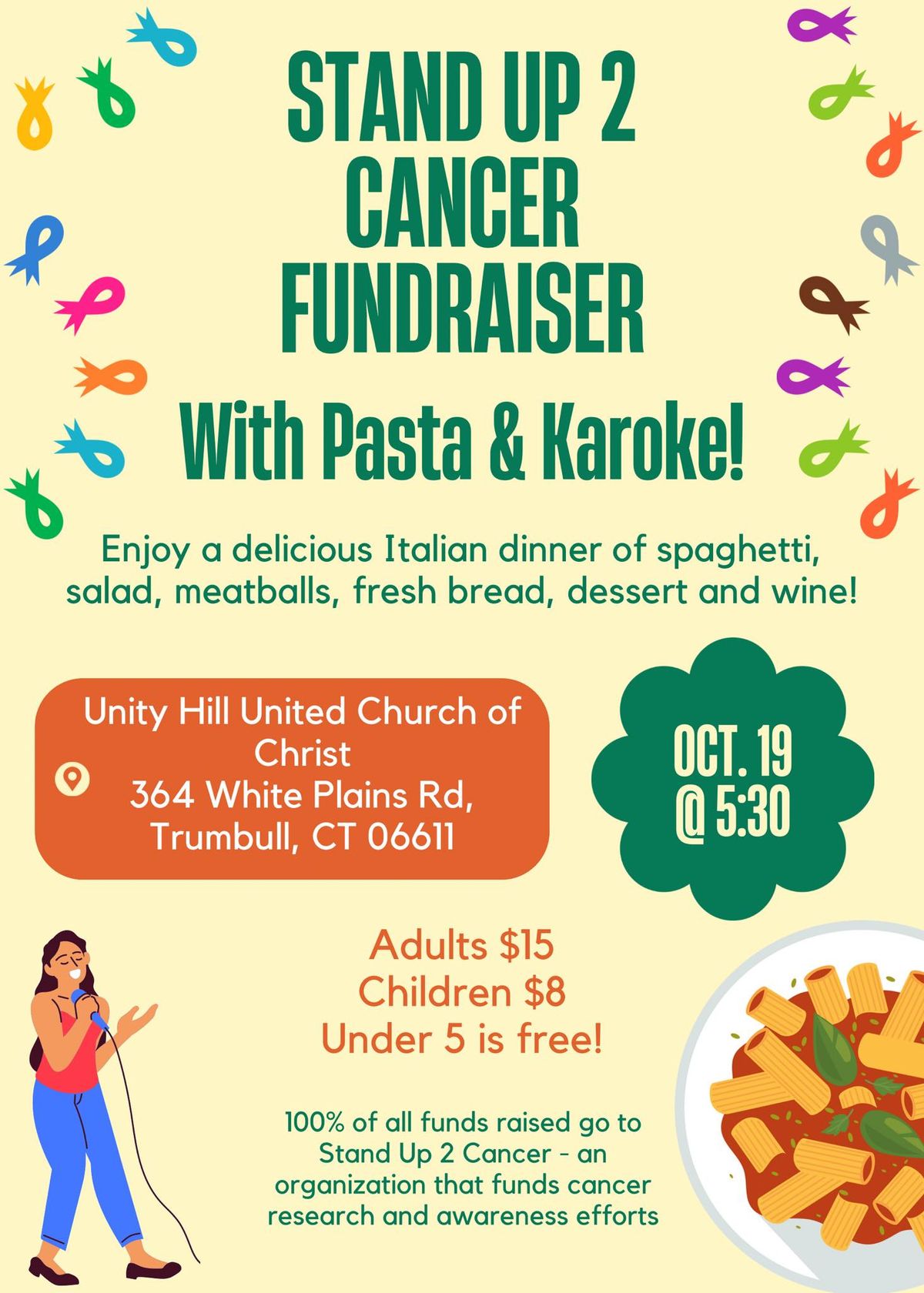 Stand Up 2 Cancer Pasta & Karaoke Fundraiser 