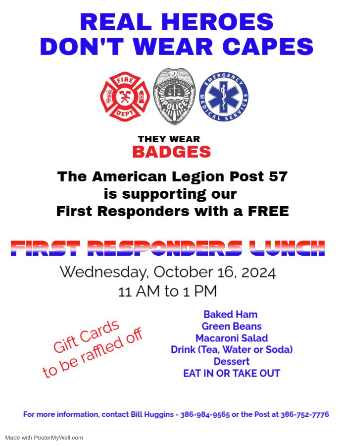 First Responders Lunch - Free