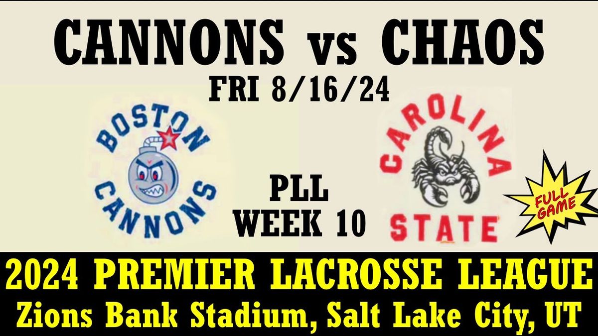 Premier Lacrosse League: Boston Cannons vs. Carolina Chaos