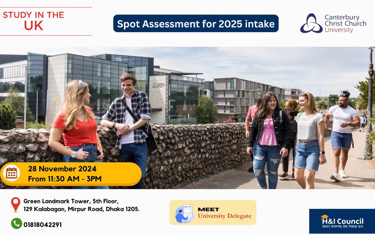 Canterbury Christ Church University Spot Admission