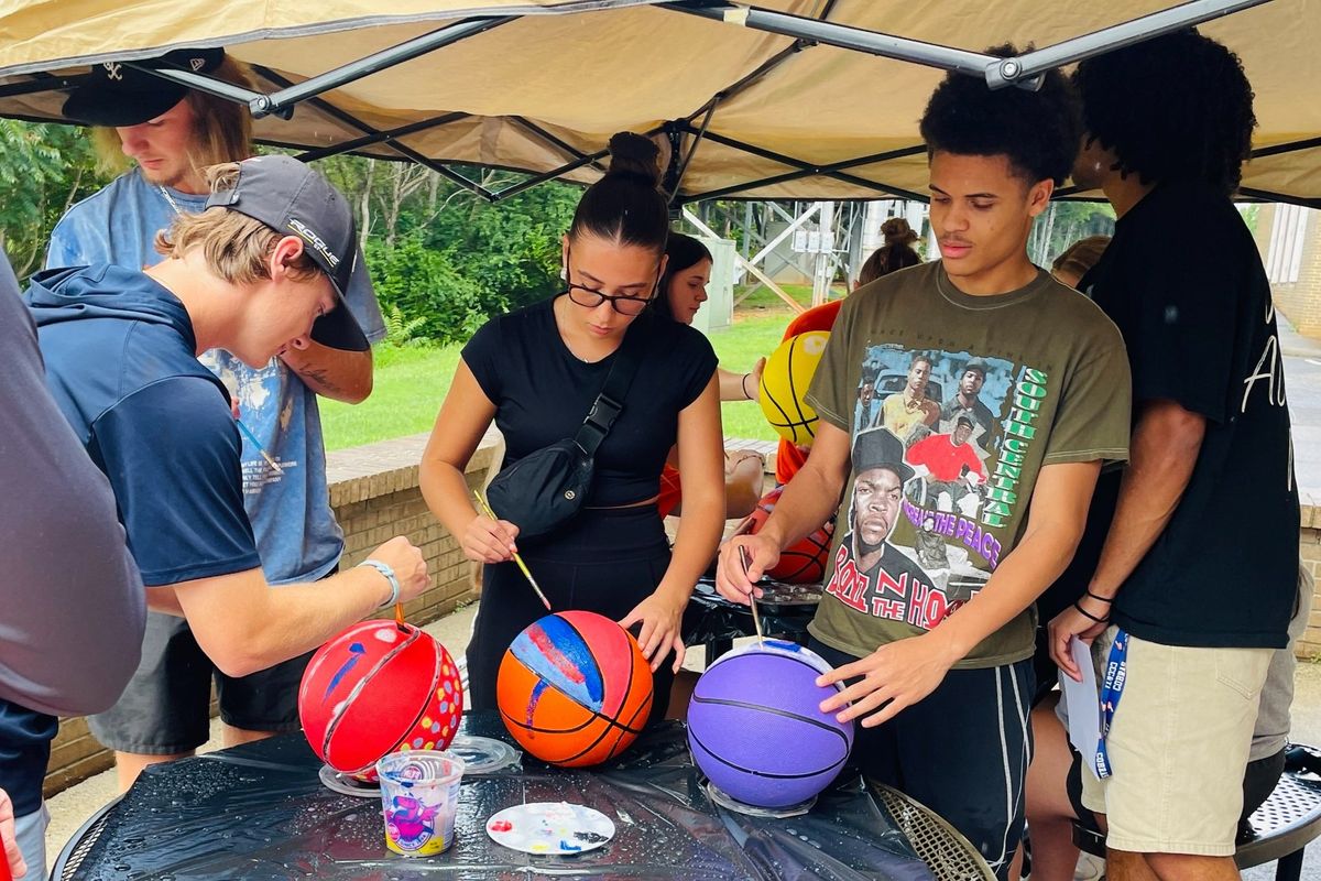 Afternoon Sports Teamwork & Art with App State Basketball Players