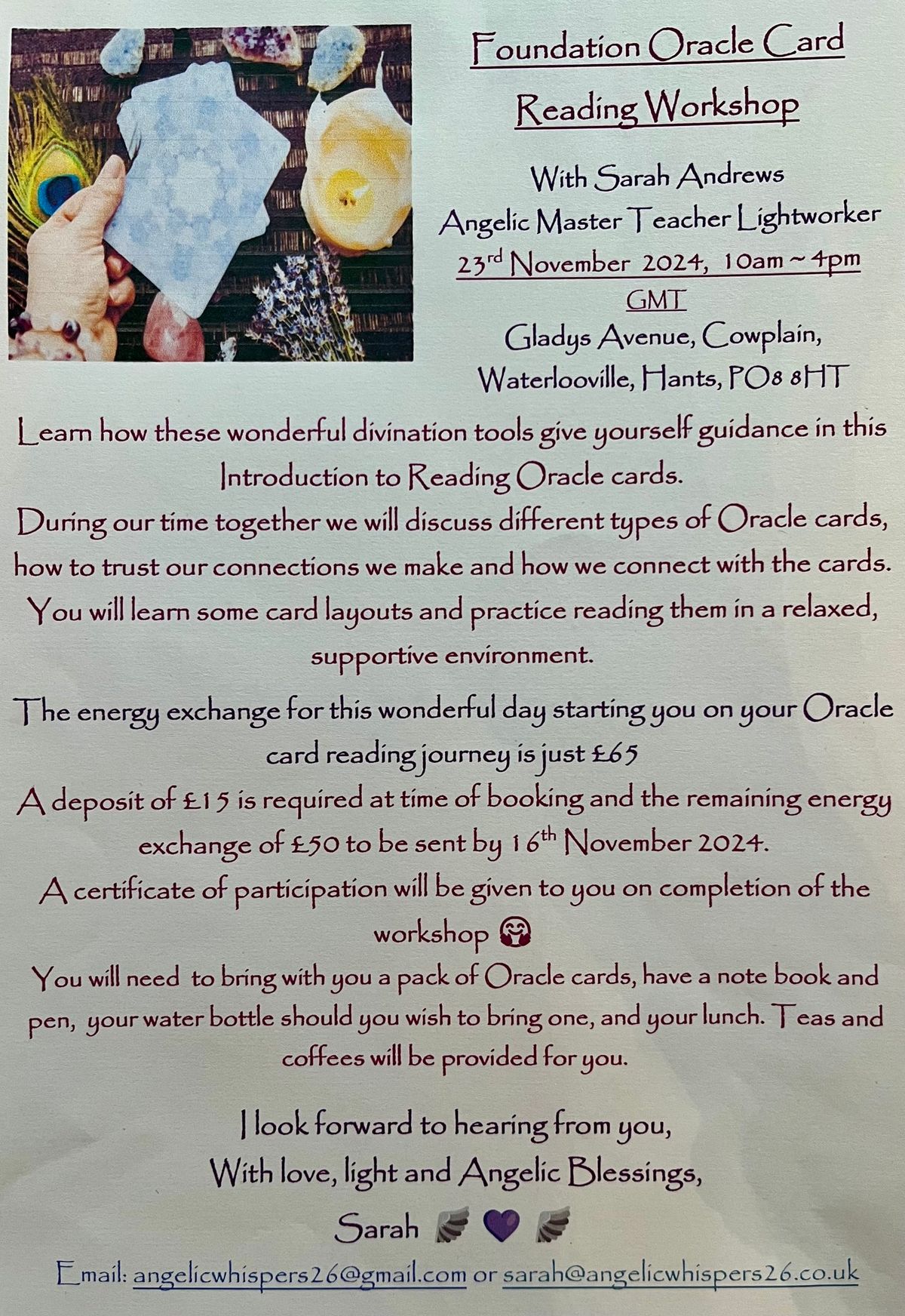 Oracle Card Reading (Introduction level) Workshop