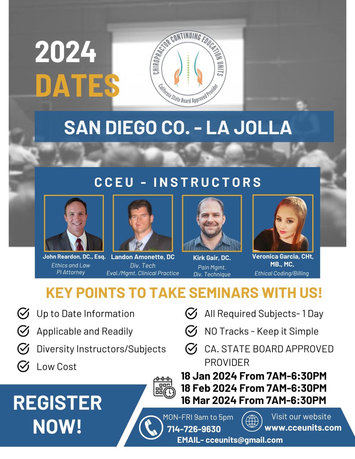 SAN DIEGO COUNTY CA APPROVED CONTINUING EDUCATION SEMINARS