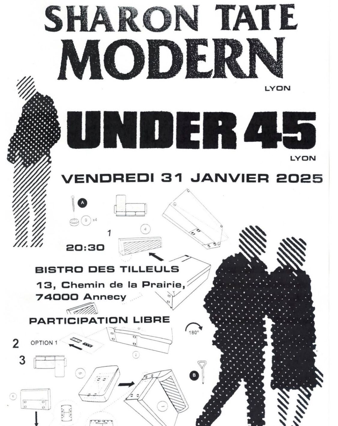 UNDER 45 [post-punk] + SHARON TATE MODERN [lounge-punk] en concert au Bistro des Tilleuls