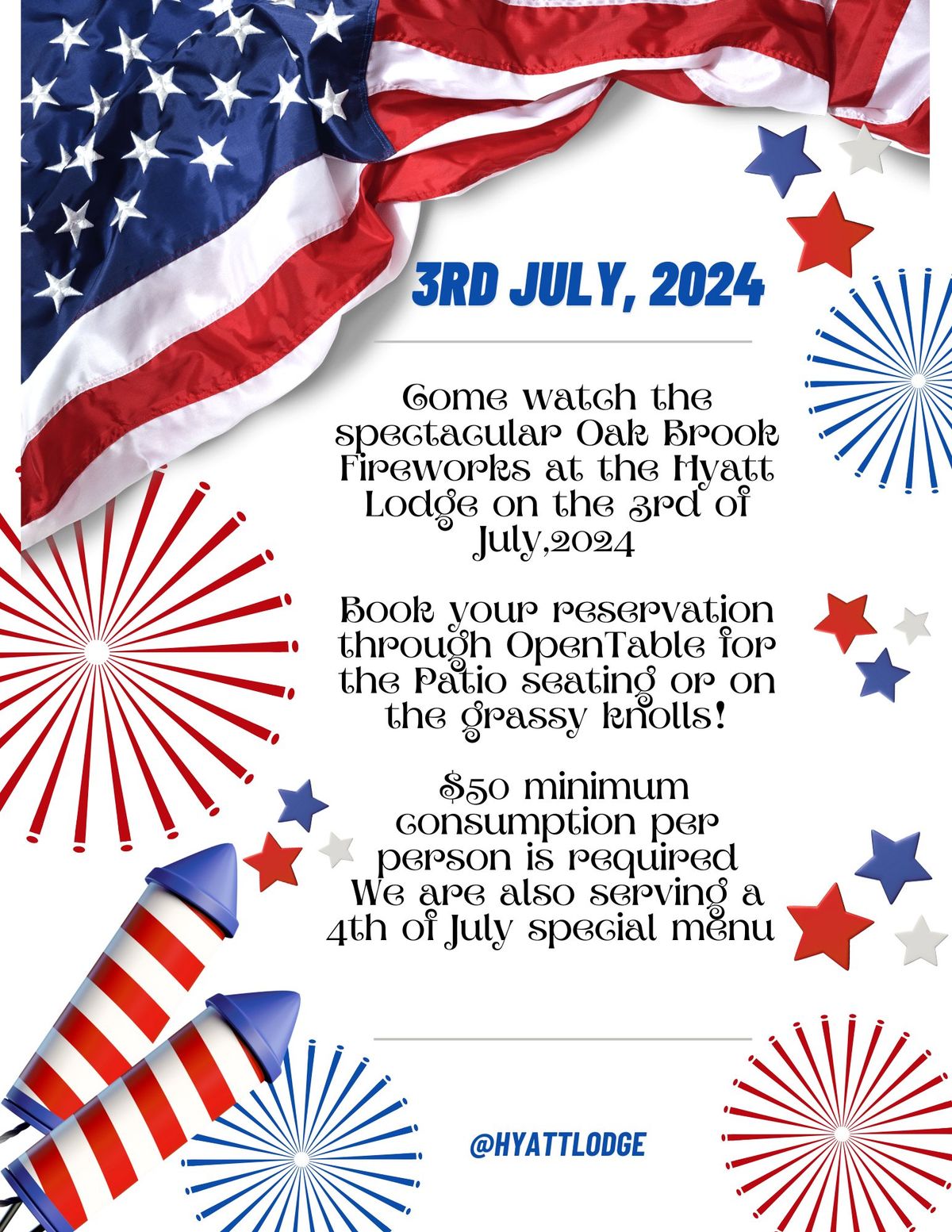 Fourth of July Celebration: Fireworks & Special Dining Menu