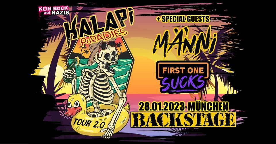 Kalapi + M\u00e4nni + First One Sucks - Paradies Tour 2023 l Backstage M\u00fcnchen