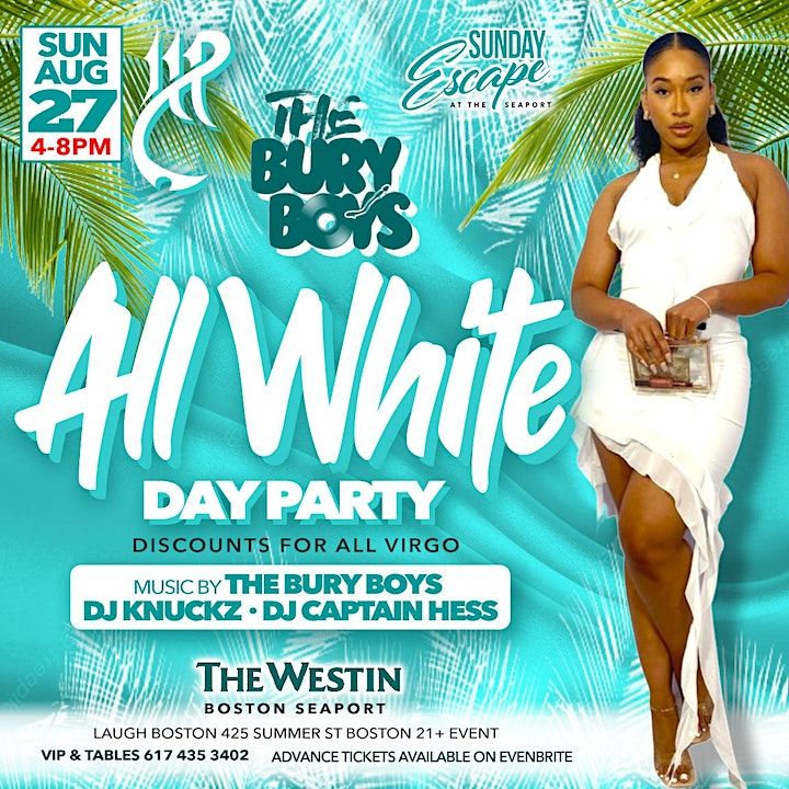 ALL WHITE DAY PARTY at The Westin Seaport, Laugh Boston, 27 August 2023
