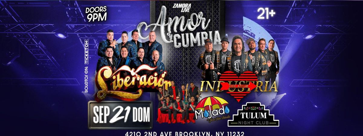 GRUPO LIBERACI\u00d3N, INDUSTRIA DEL AMOR Y GRUPO MOJADO CON AMOR Y CUMBIA EN NEW YORK!