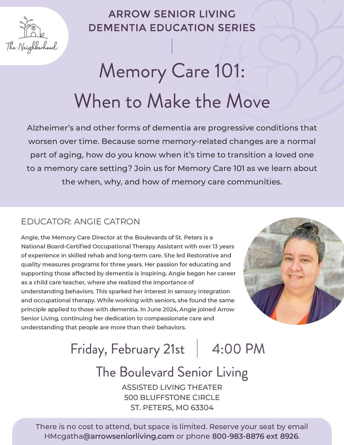 Education Series: Memory Care 101: When to Make the Move