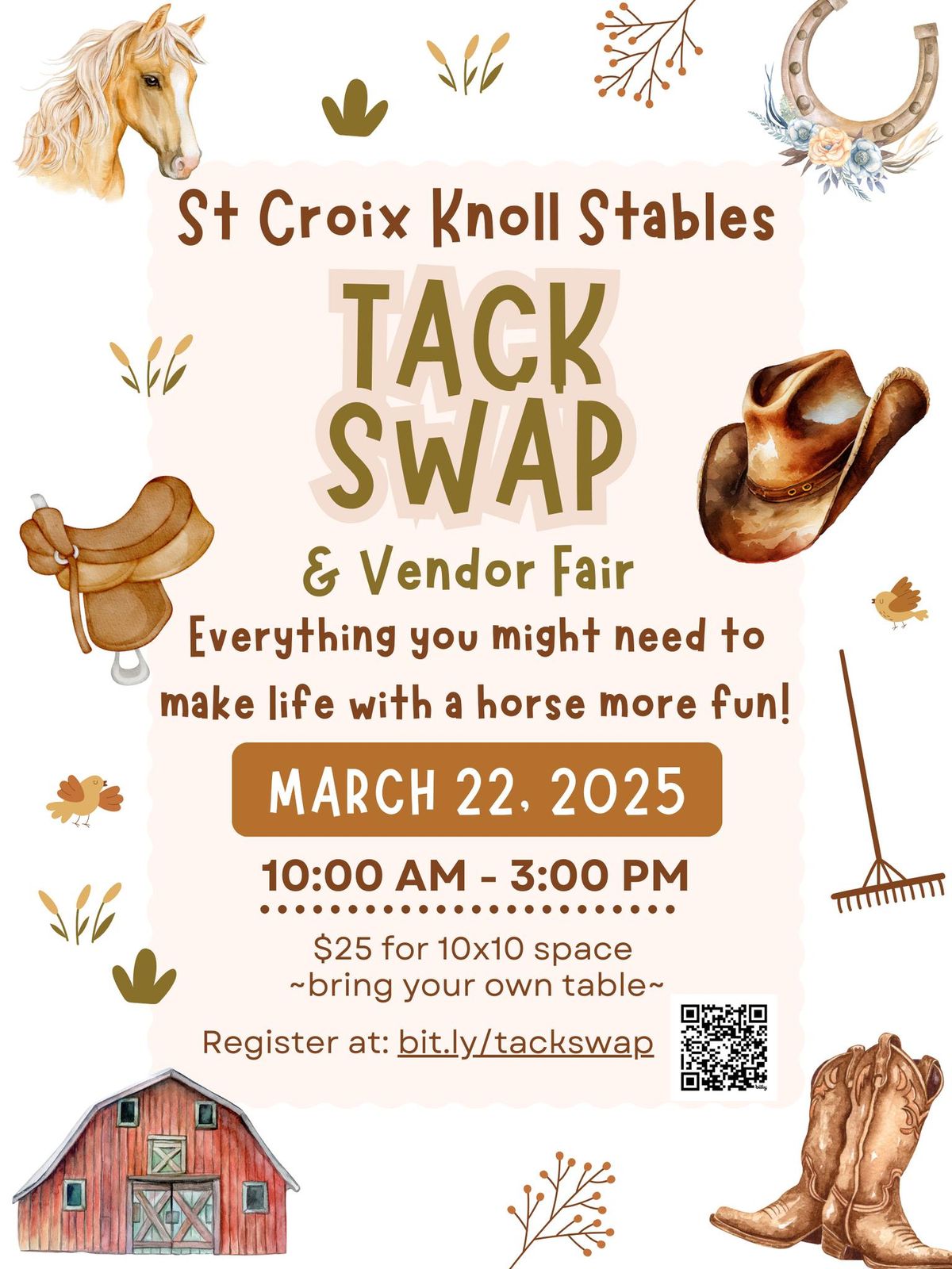 St Croix Knoll Stables TACK SWAP & Vendor Fair