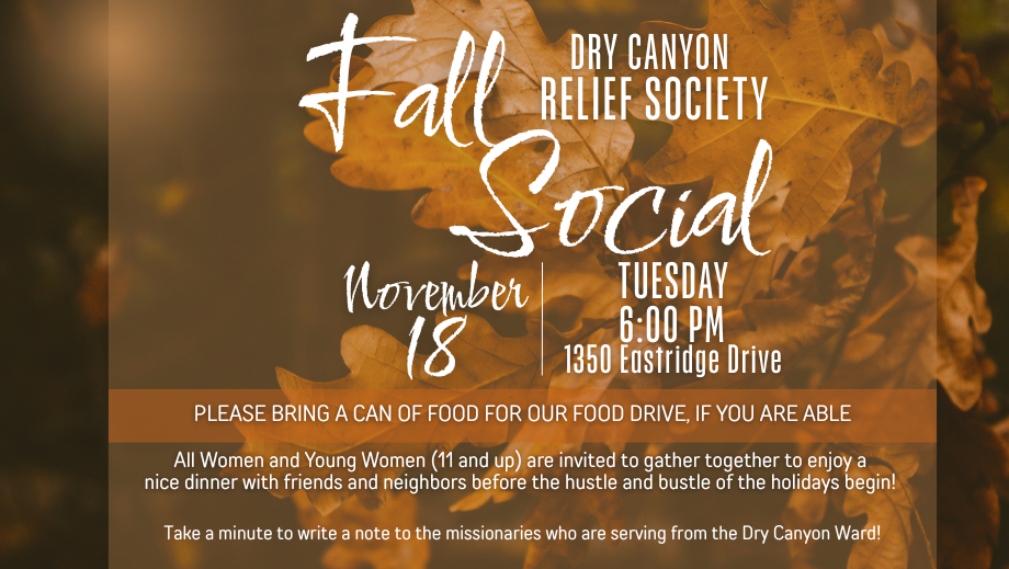 Dry Canyon Relief Society Fall Social