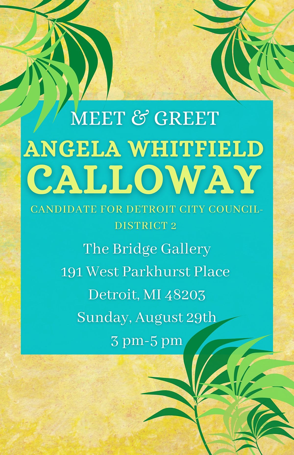 Meet & Greet Angela Whitfield Calloway at The Bridge Gallery