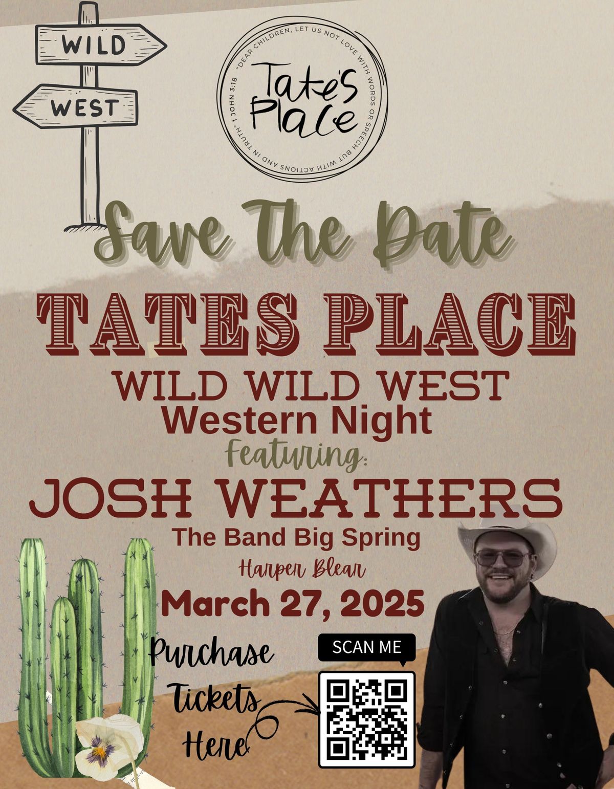 Tates Place Wild Wild West Annual Fundraiser, Western Night 