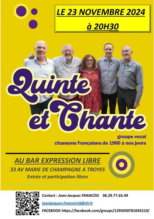 Concert  Quinte et Chante de retour