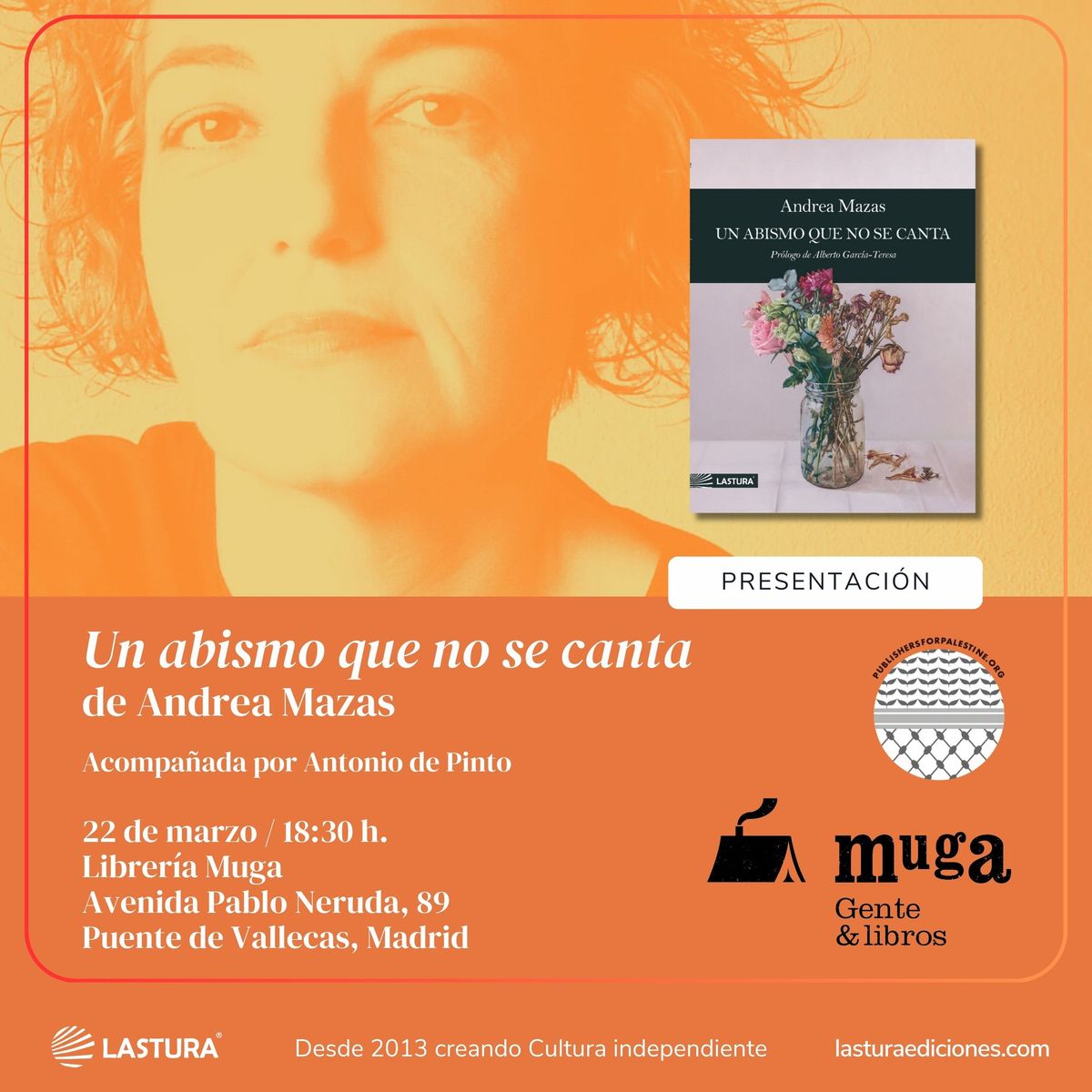 Presentaci\u00f3n de "Un abismo que no se canta" de Andrea Mazas en Muga 