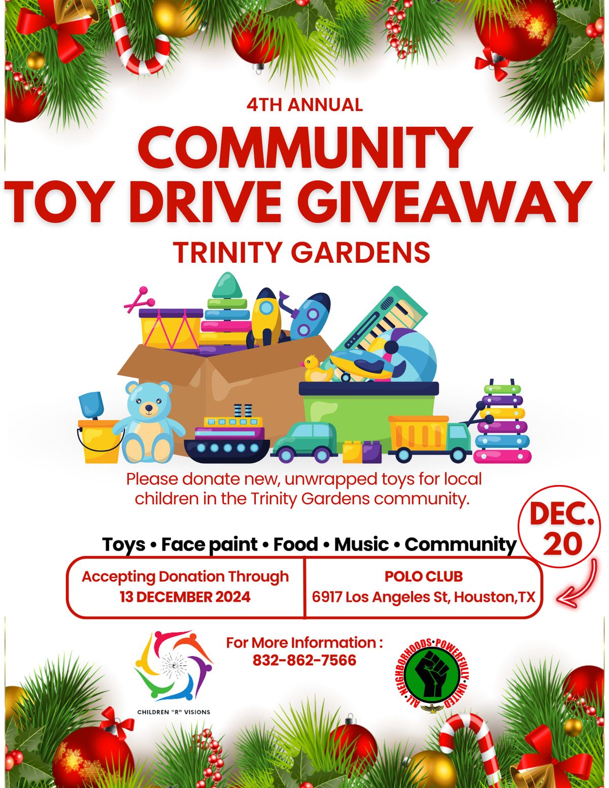 The 4th Annual Community Toy Drive & Giveaway 