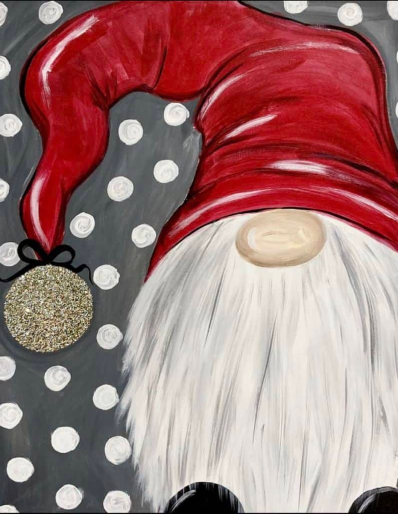 Christmas Gnome | Mimosas Sunday with refills @ Wine and Canvas \u2013 Grand Rapids