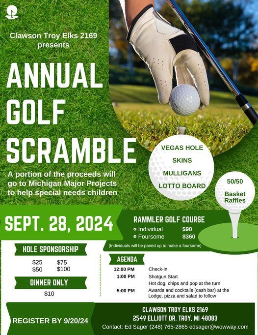 Clawson-Troy Elks Annual Golf Scramble