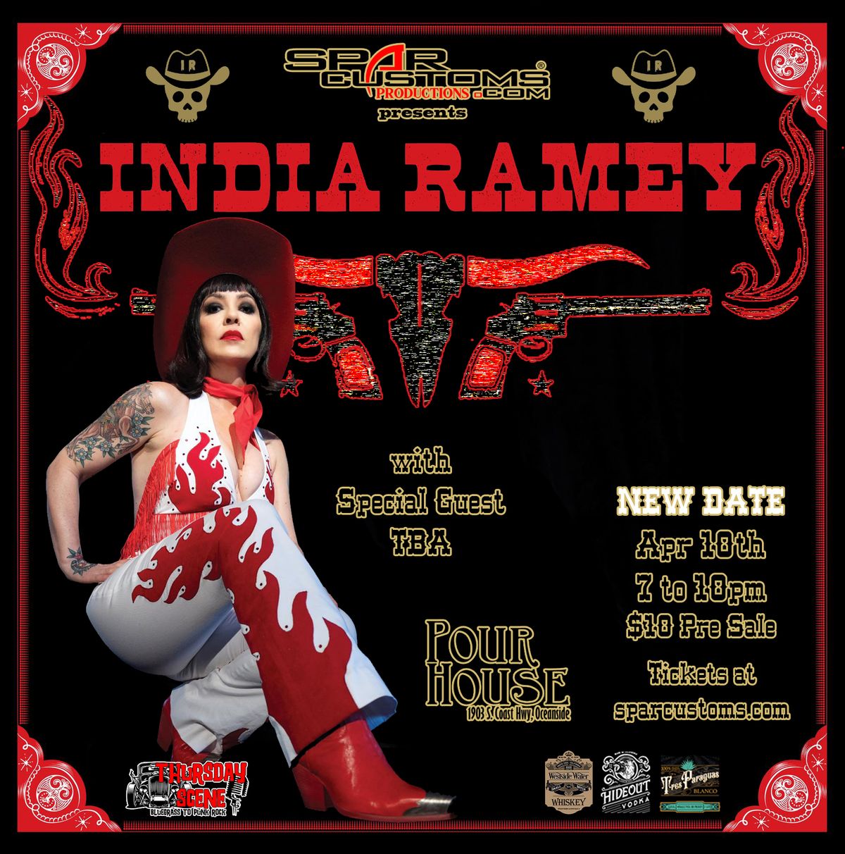 Spar Customs Productions brings India Ramey for her SD debut Apr 10th(NEW DATE) at Pour House