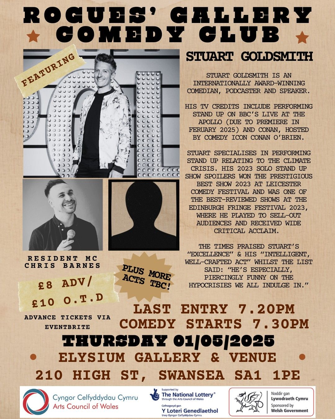 Rogues' Gallery Comedy Club featuring Stuart Goldsmith + support with resident MC Chris Barnes