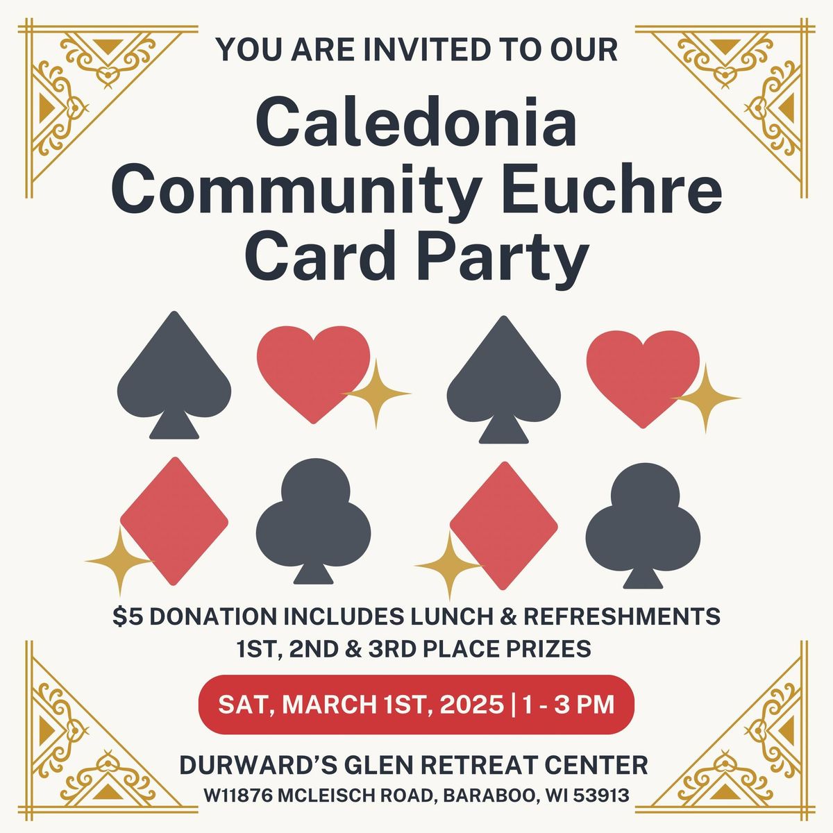 Caledonia Community Euchre Card Party! 