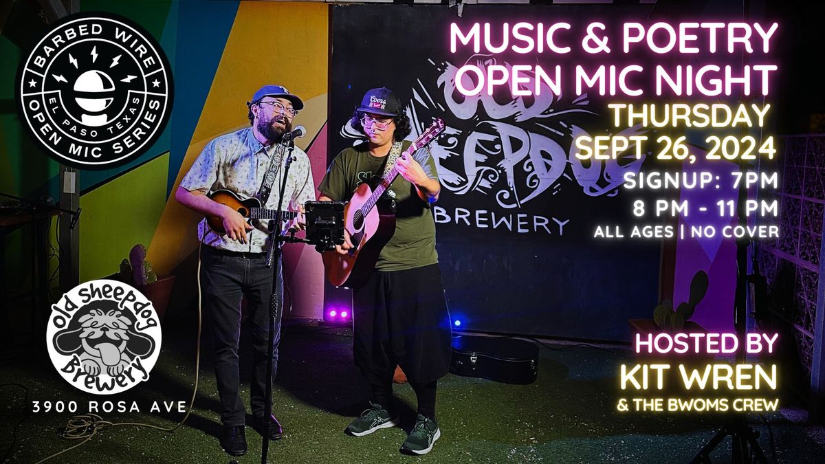 Music & Poetry Open Mic Night at Old Sheepdog Brewery (9\/26)