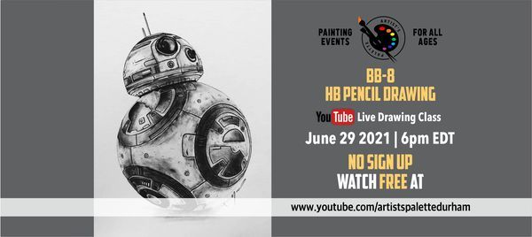 FREE YouTube Live Drawing Class - BB-8
