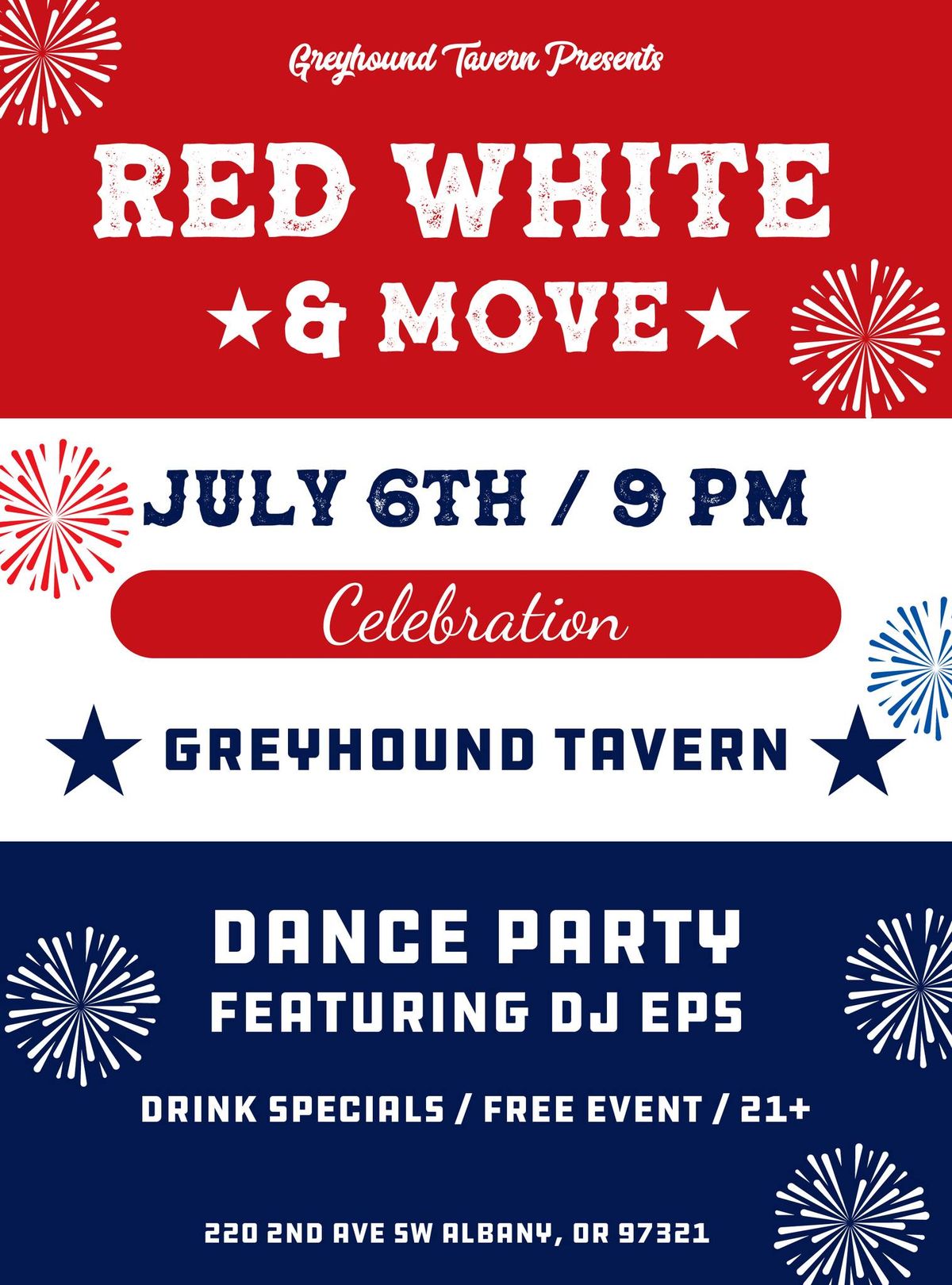 Red White & Move Dance Party