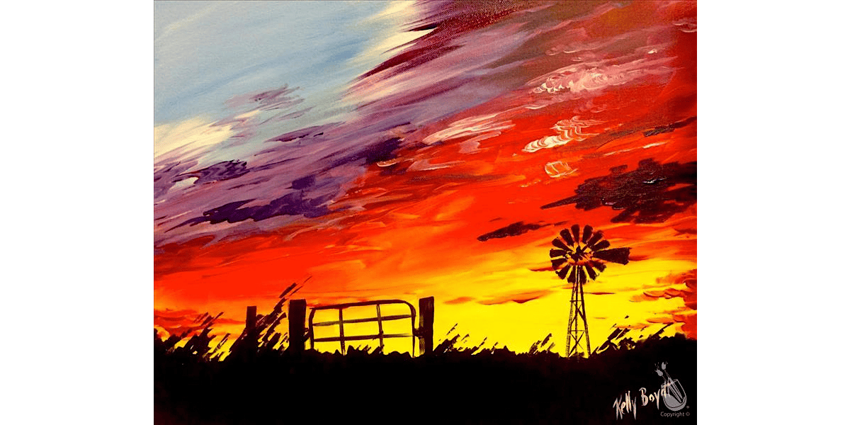 Fiery Sunset Over Granbury - Paint and Sip in San Antonio | Classpop!\u2122