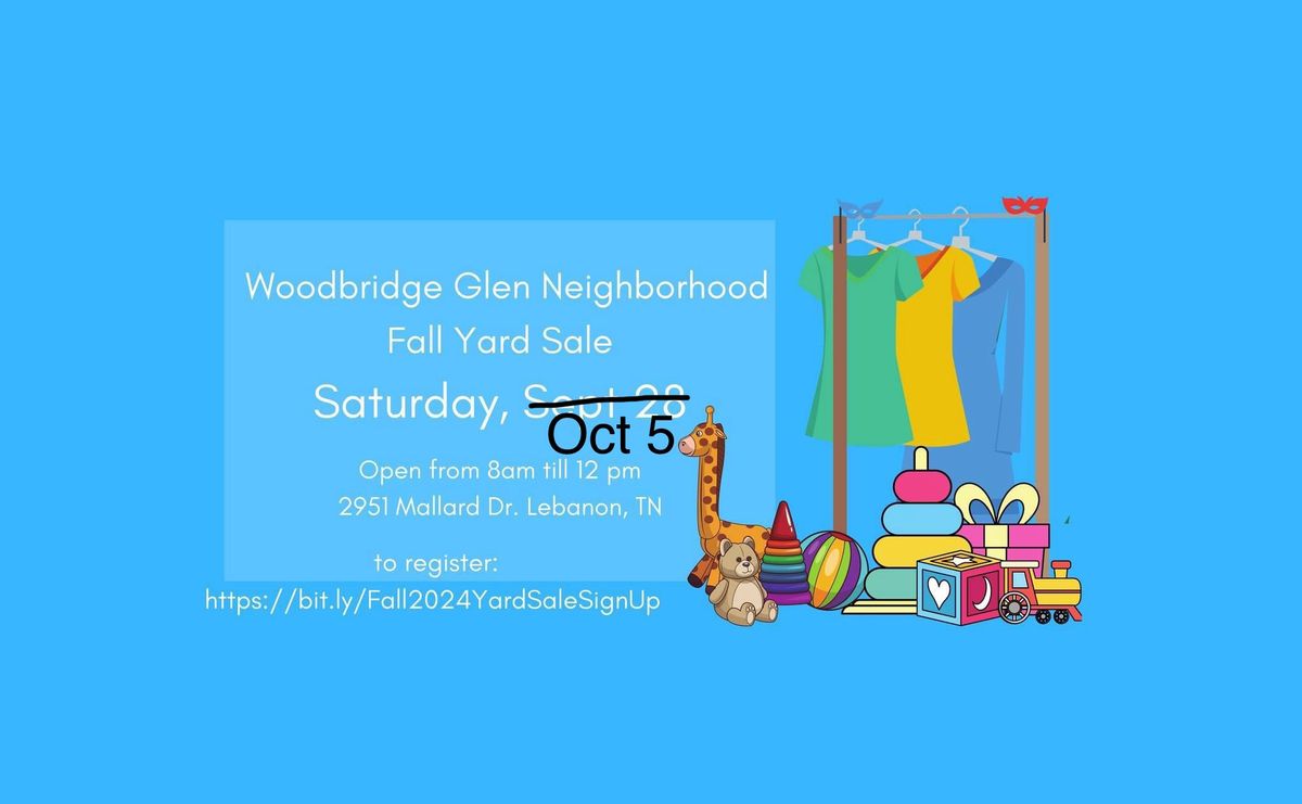 Fall Community Yard Sale Day - New Date