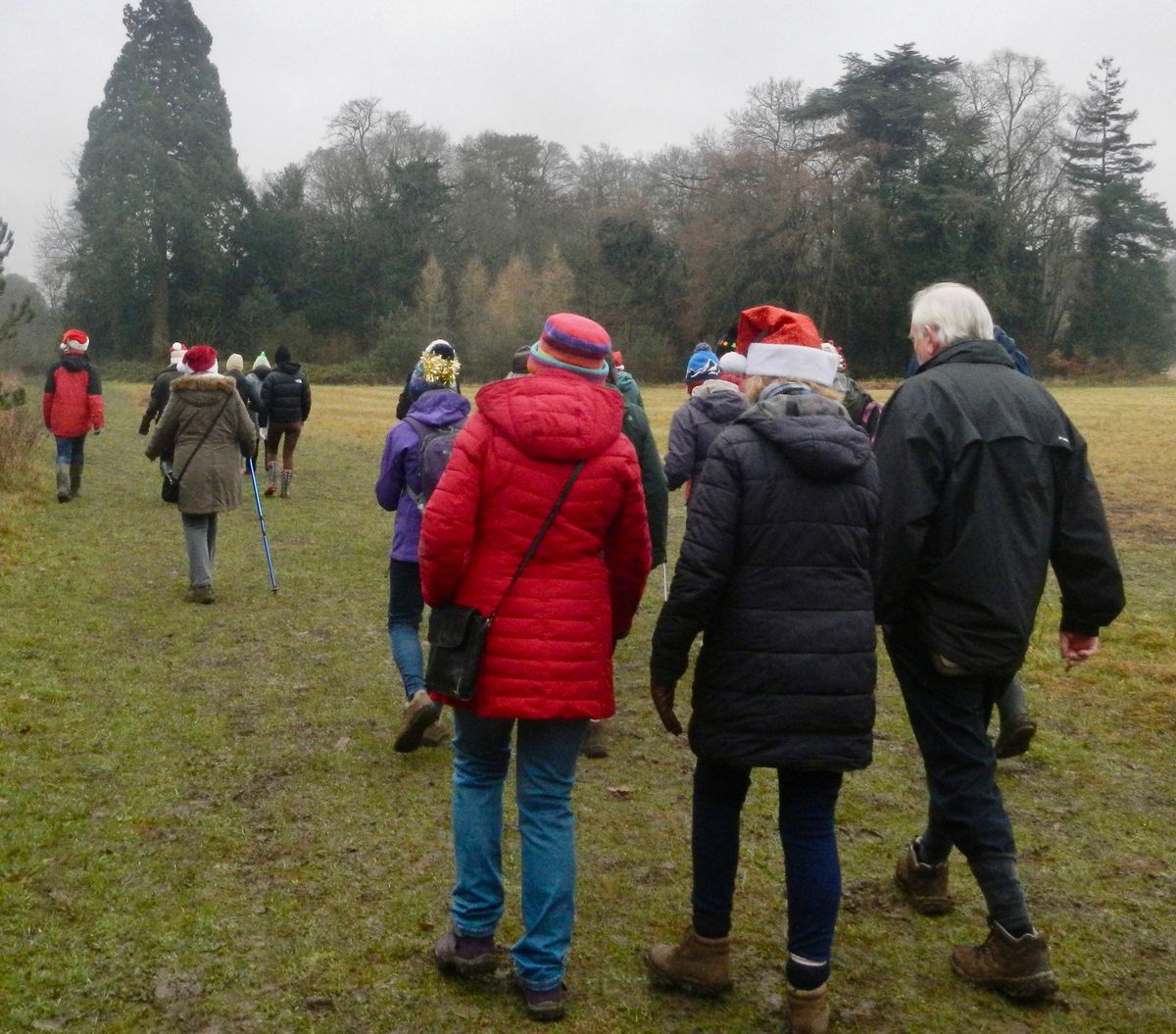 Boxing Day Walk with Christmas Hats!