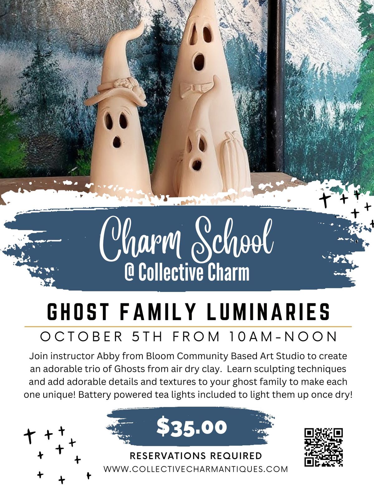 Ghost Family Clay Luminaries