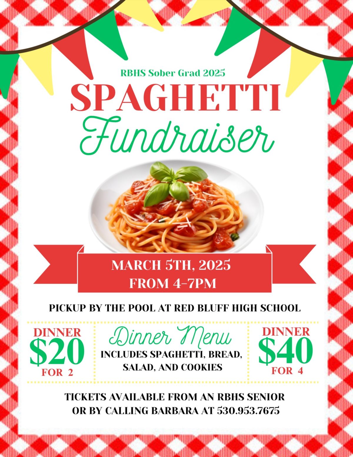 RBHS Sober Grad 2025 Spaghetti Fundraiser 