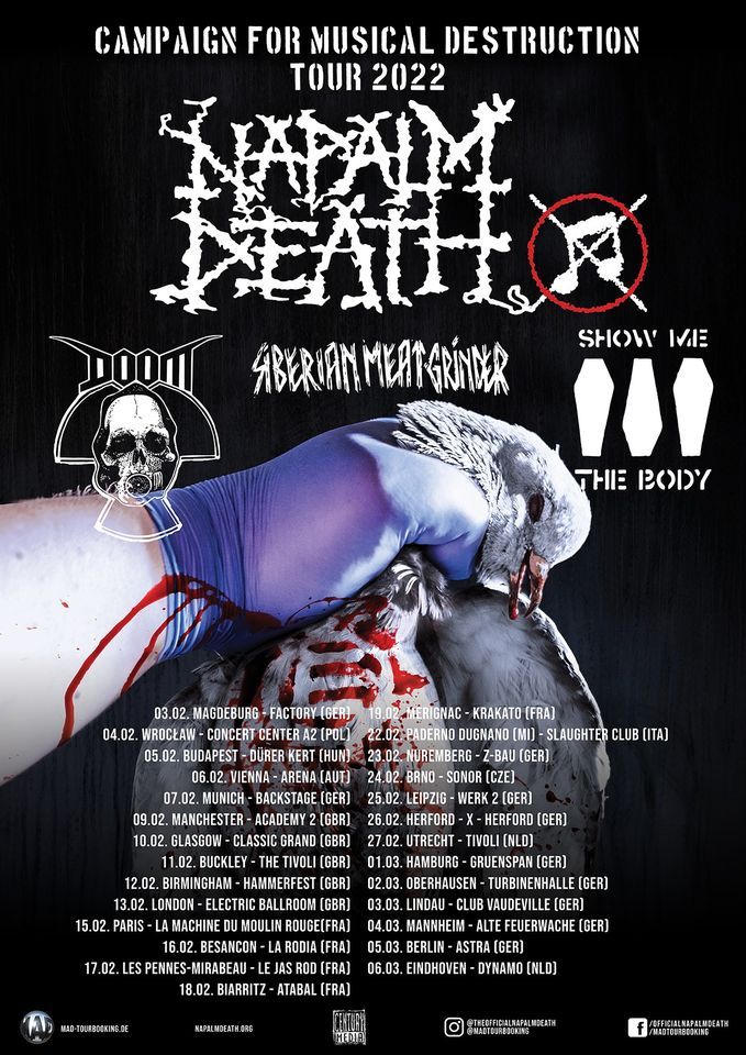 Napalm Death l Backstage M\u00fcnchen l Nachholshow vom 07.02.22