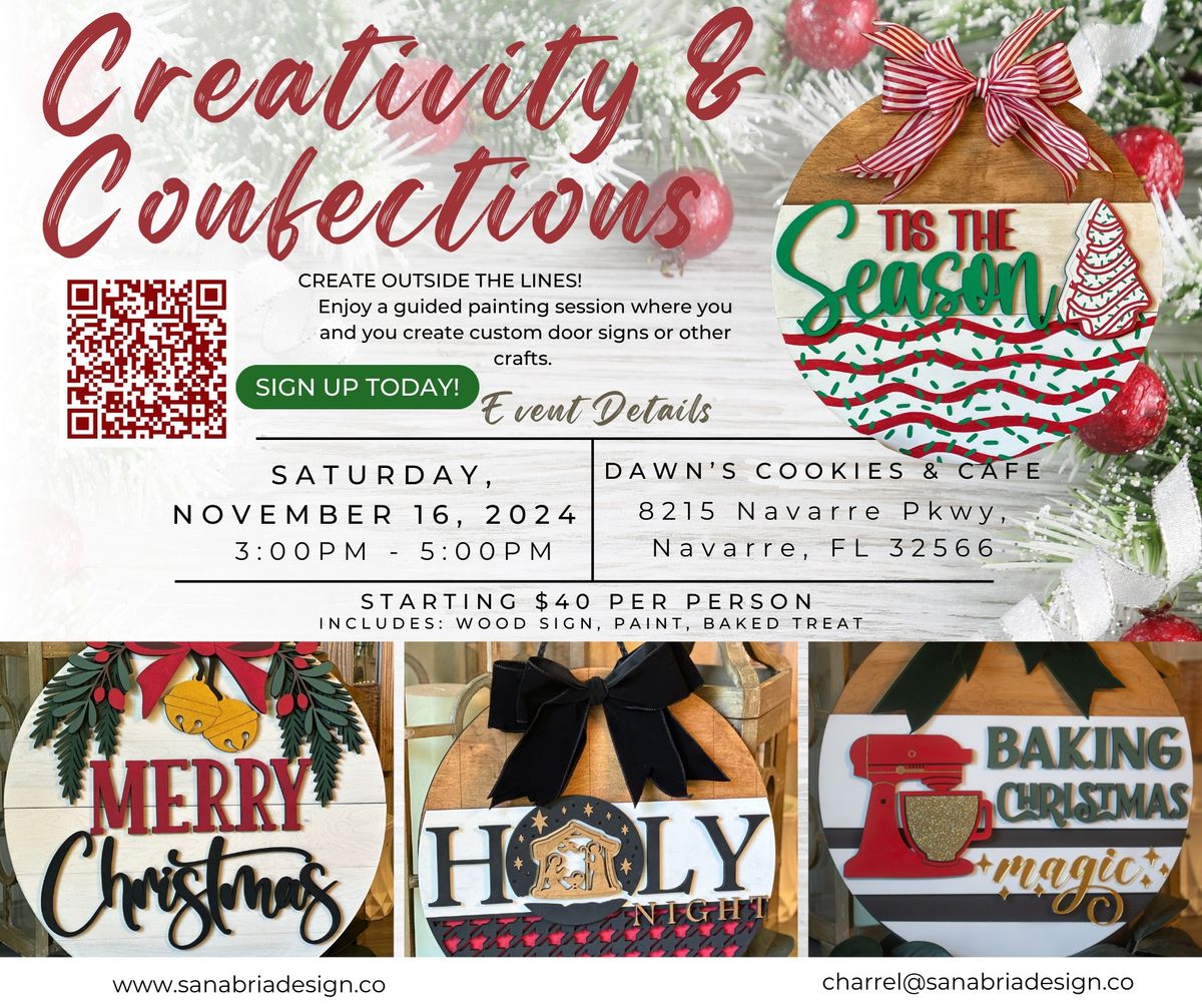 Creativity and Confections- Christmas Door Sign Workshop