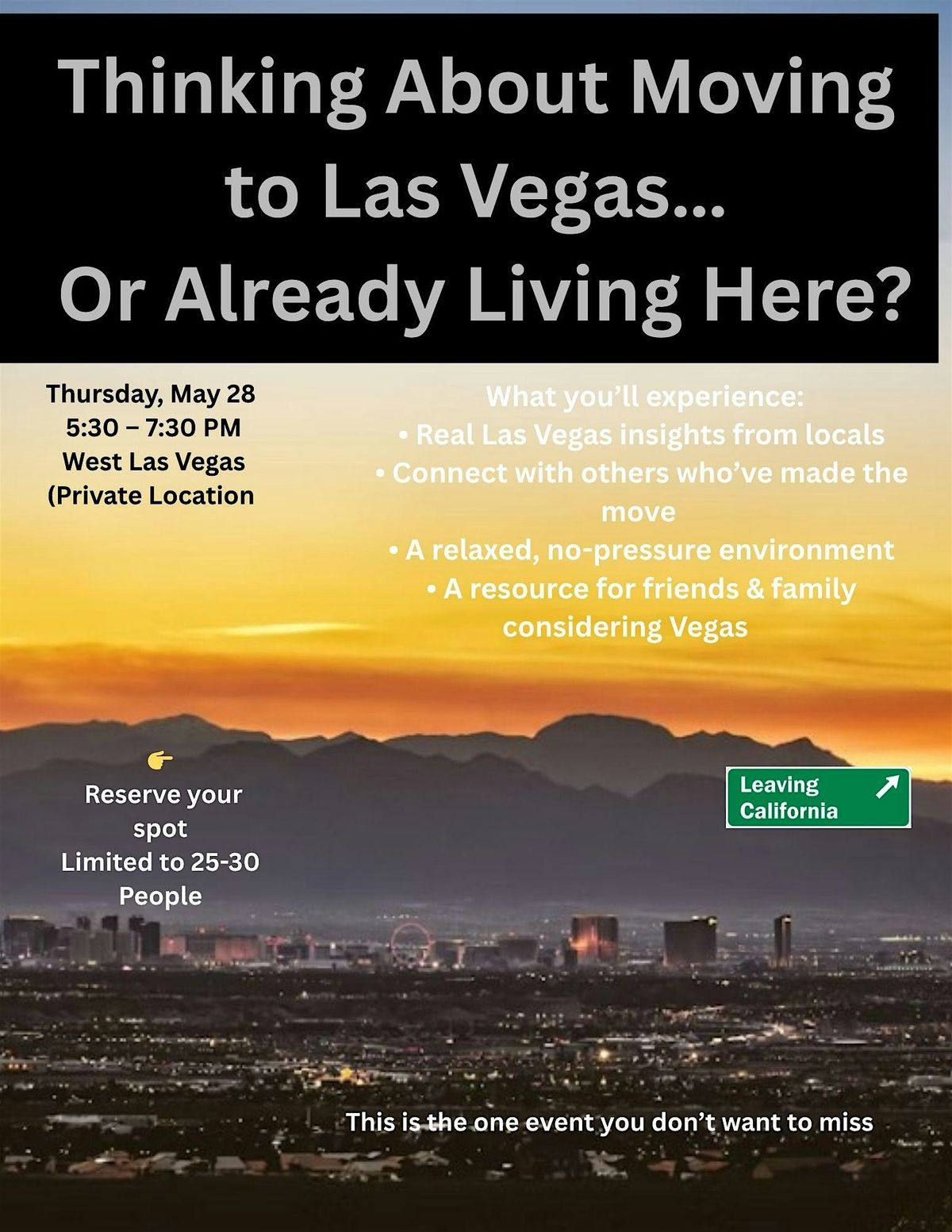 Las Vegas Relocation Meetup (West Side)