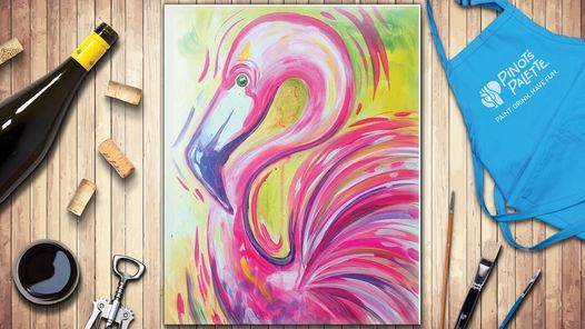Pink Plumes Paint and Sip Class
