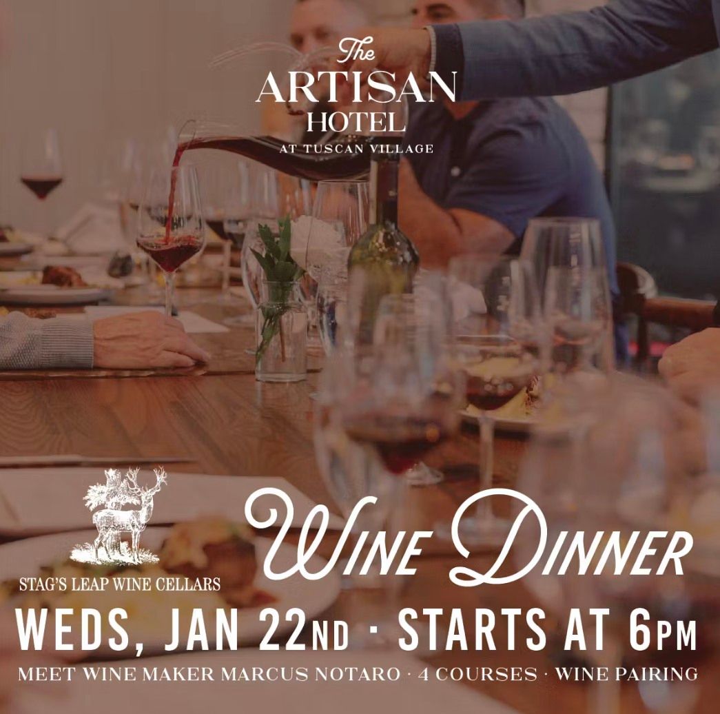 Wine Dinner at The Artisan Hotel with Stags Leap