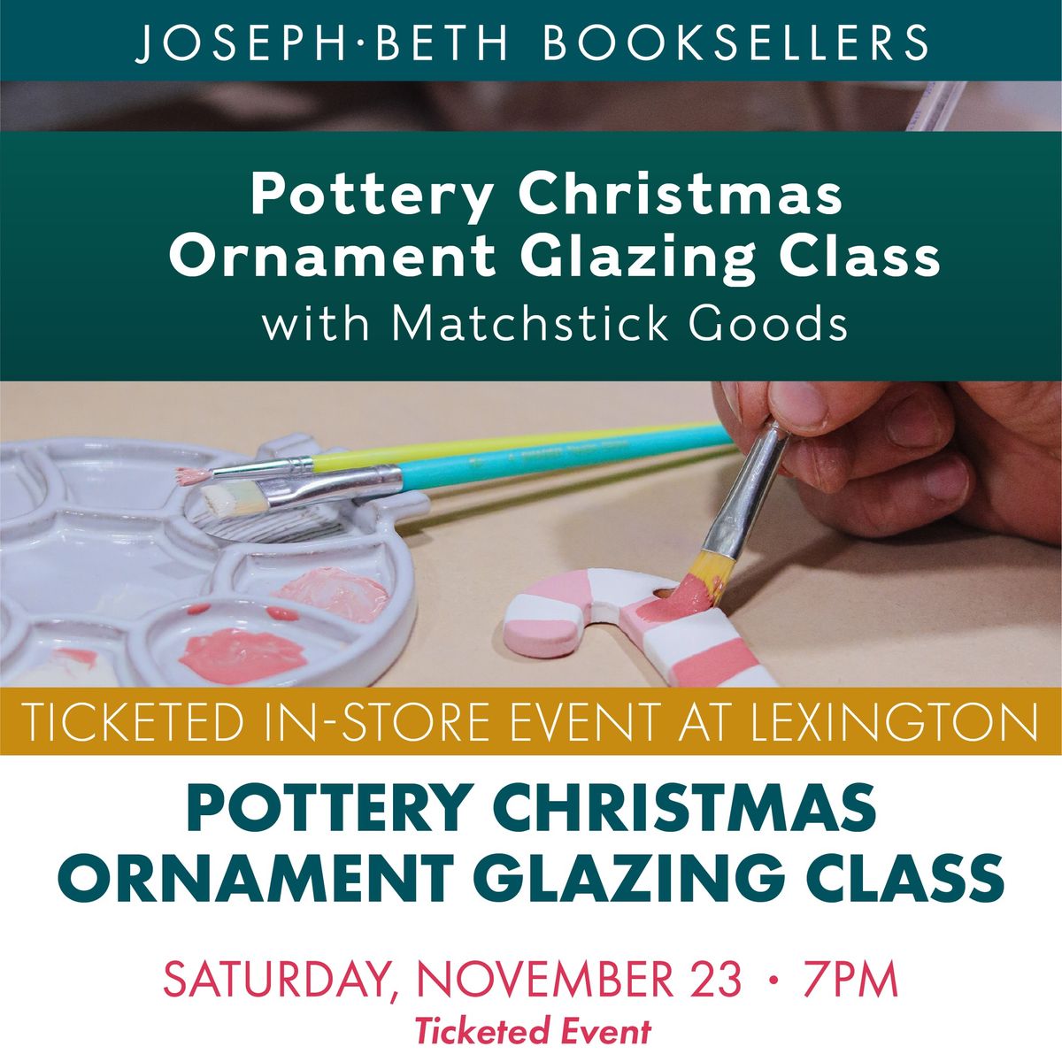 Pottery Christmas Ornament Glazing Class with Matchstick Goods