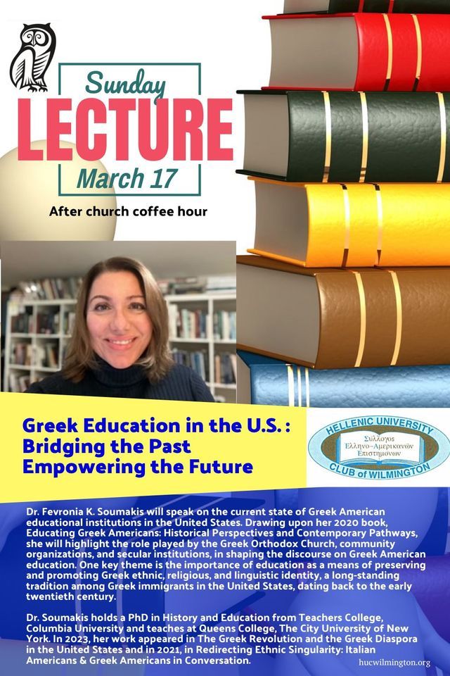 Lecture on Greek Identity and Education with author Dr. Fevronia Soumakis