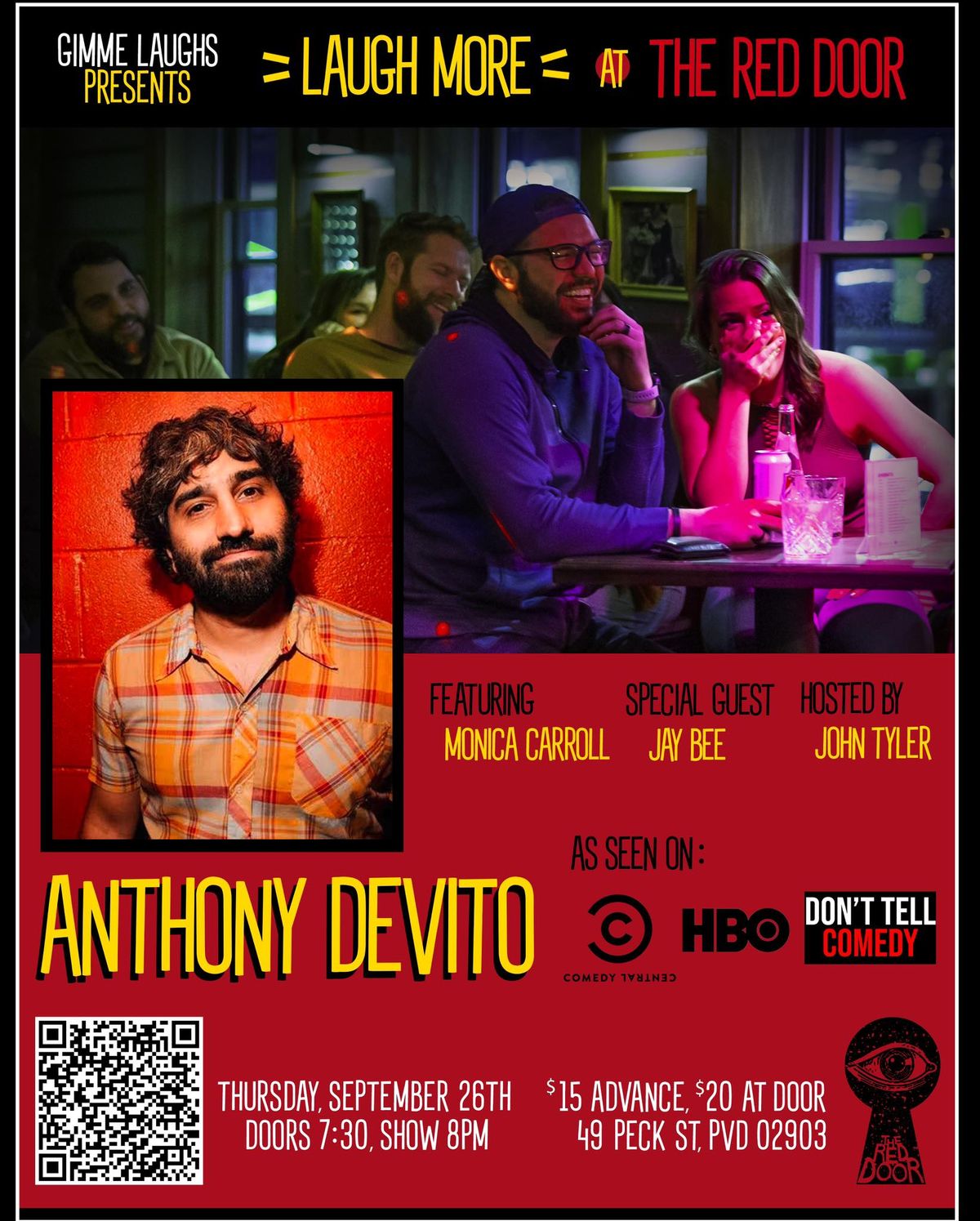 Laugh More at the Red Door w\/ Anthony Devito! (HBO, Comedy Central) - Thursday, September 26th