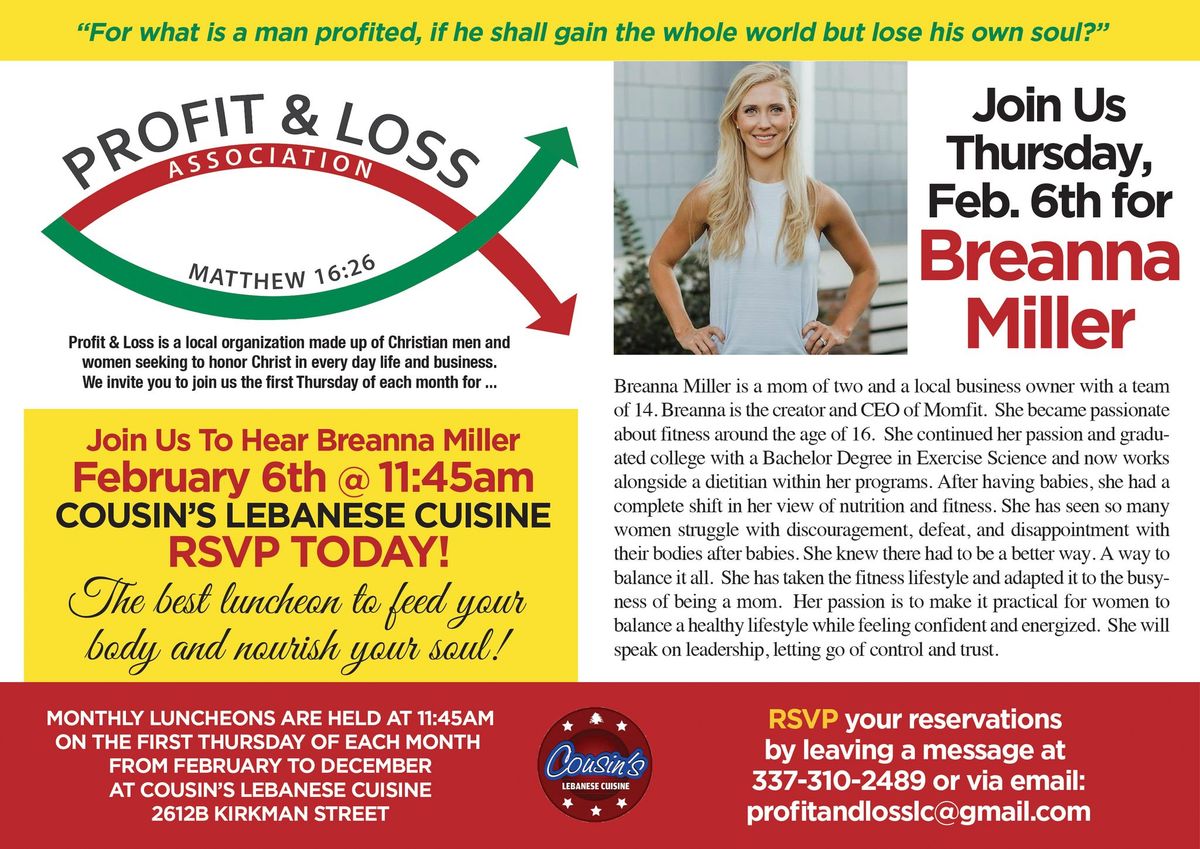 Profit and Loss Luncheon - Breanna Miller