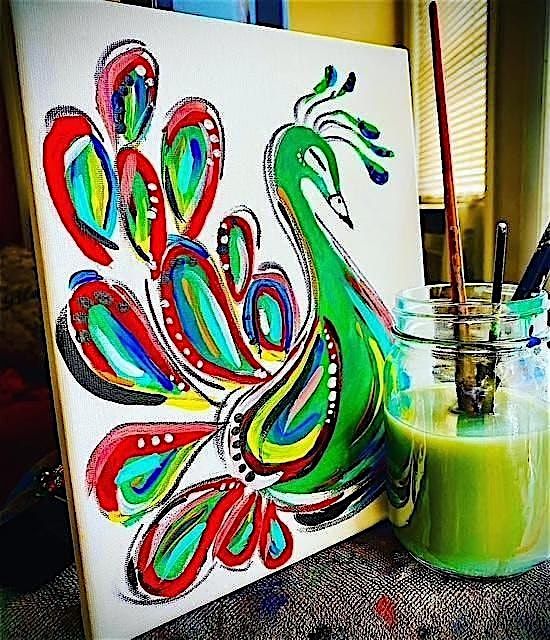 Holiday Peacock Paint  Party